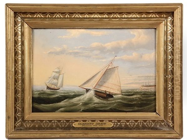 Schooner Approaching A Barque Off The Cape Ann Lights - view 1