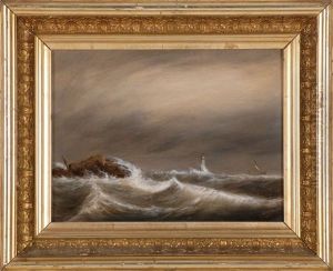 View Of Minot's Light From The Shoal by Clement Drew