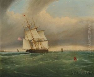 Ship Olga Heading Into Boston Harbor by Clement Drew