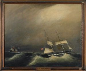 The Brig "sarah Abigail" Of Boston In Stormy Seas by Clement Drew