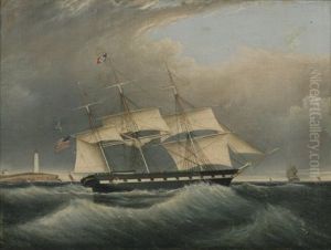 Ship Isabella Of Boston Off Boston Light by Clement Drew