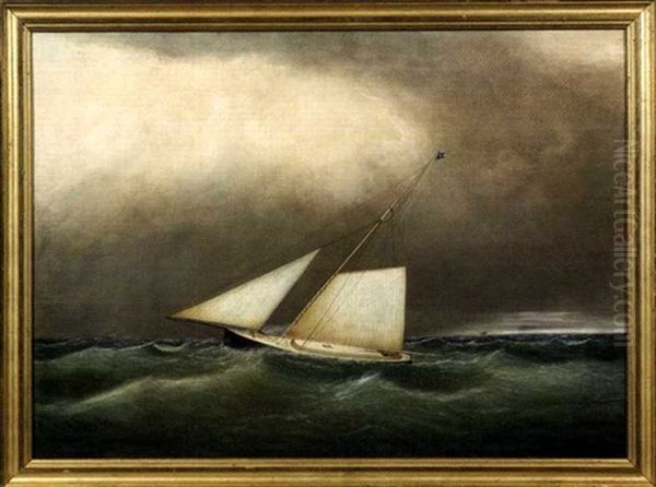 A Racing Cutter In Heavy Seas - view 1