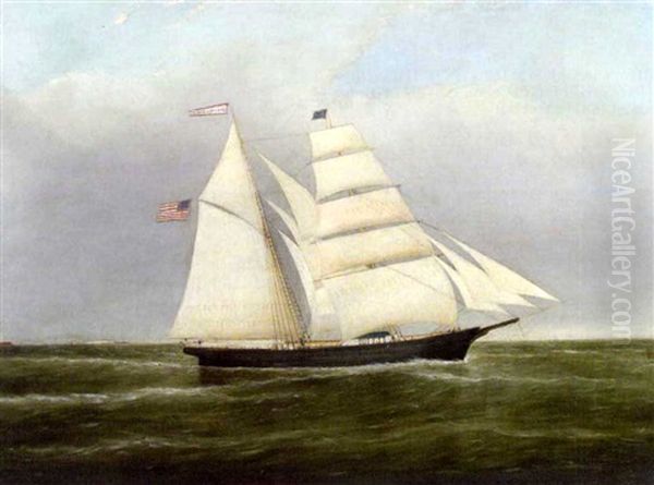 The Barkentine "m. Louisa Miller" Off The Coast Of Maine - view 1