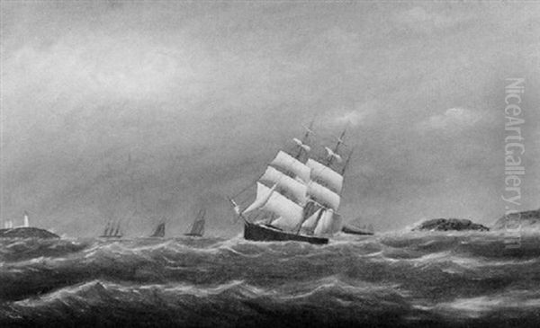Entrance To Gloucester Harbor - Gale Coming On - view 1