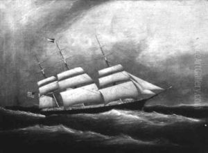 Portrait Of The American Ship "criterion" In High Seas by Clement Drew