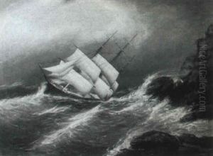 Ship Off A Rocky Coast by Clement Drew