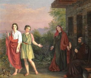 Young Tobias Saying Farewell To His Blind Father by Dankvart Dreyer