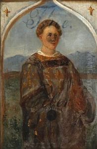 A Saint Standing With A Book In His Left Hand