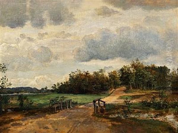 Hulvejen Ved Forbaek Bro I Naerheden Af Silkeborg (study) - view 1