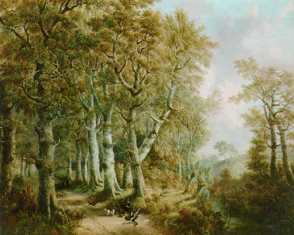 A Hunter In A Wooded Landscape - view 1