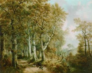 A Hunter In A Wooded Landscape by Frederik Hendrik Cornelis Drieling
