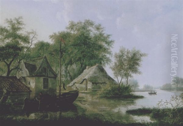 Gezicht Op Een Rivier Met Links Bebouwing - view 1