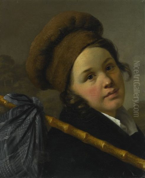 Portrait Of Mademoiselle De Saint Aubin (1764-1850), Half-length, In The Guise Of Michel The Savoyard - view 1