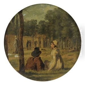 Couple D'elegants Dans Un Parc