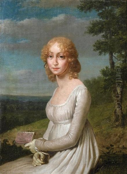 Portrait De Mme Metman Lisant Dans Un Paysage - view 1