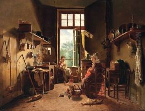 Kucheninterieur Mit Familie