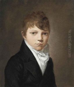 Portrait Of A Boy In A Black Coat And Lace Cravat