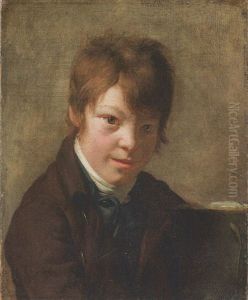 Portrait De Jeune Garcon (le Fils De L'artiste, Michel Martin?) A L'age De 11 Ans by Martin Droelling
