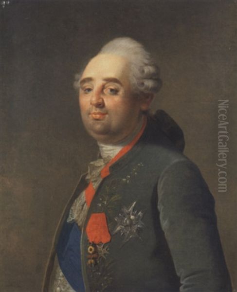 Portrait De Louis Xvi Portant Les Ordres Du Saint-esprit, De La Toison D'or Et De Saint Louis - view 1