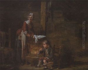 Wascherin Am Zuber