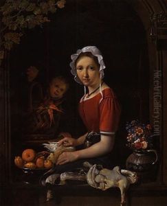 Jeune Cuisiniere A Sa Fenetre