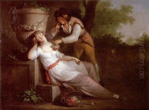 Jeune Amoureux Fleurissant Sa Belle Endormie by Martin Droelling