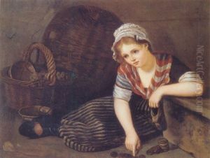 A Young Fruit Seller Counting Money by Martin Droelling