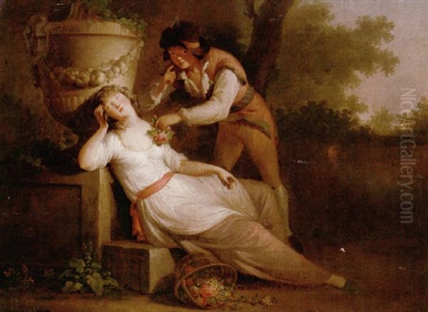 A Young Man Stealing Upon A Sleeping Girl - view 1