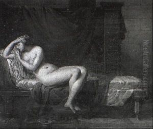 Female Nude Reclining On A Recamiere by Martin Droelling