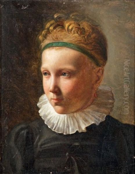 Portrait De Jeune Fille Au Ruban Vert - view 1