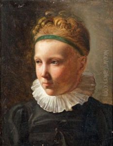 Portrait De Jeune Fille Au Ruban Vert