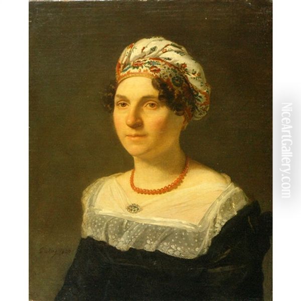 Portrait Of A Lady In A Flowered Cap - view 1