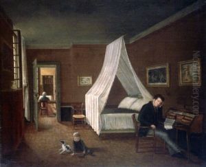 Famille Dans L'interieur by Michel Martin Drolling