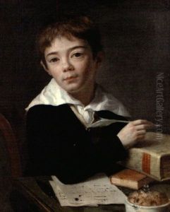 Portrait D'un Jeune Garcon A Son Bureau