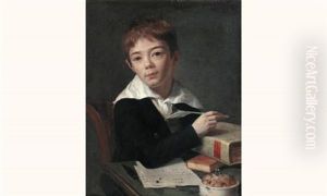 Portrait D'un Jeune Garcon A Son Bureau