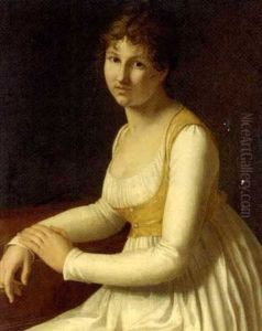 Portrait Of A Lady In A White Dress Seated At The Piano