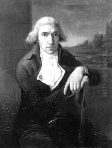 Portrait D'homme Assis Sur Fond De Paysage