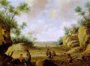 Rastende Bauern In Einer Landschaft by Cornelis Droochsloot