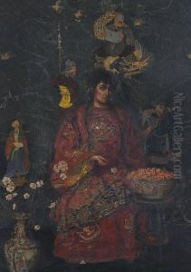 Woman Surrounded By Chinese Figures by William Armitage