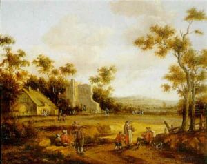 Rue De Village Animee by Cornelis Droochsloot