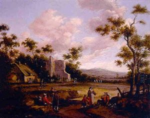 Vue D'un Village Anime by Cornelis Droochsloot