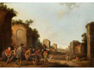 Junger Soldat Bringt Die Botschaft Von Nahenden Feinden In Einer Sudlichen Stadt by Joost Cornelisz. Droochsloot