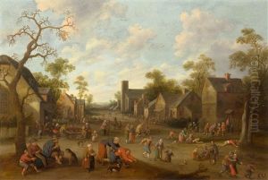 Village In A Landscape With Figures Village In A Landscape With Figures