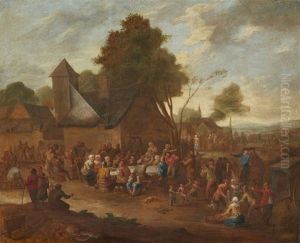 Peasant Festivities In A Village by Joost Cornelisz. Droochsloot