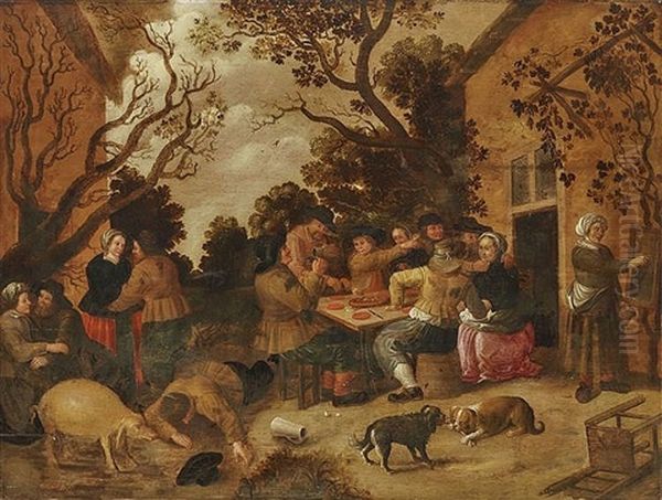 Feiernde Bauern Vor Der Herberge - view 1