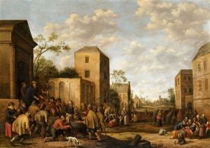 Stadtlandschaft Mit Darstellungen Der Werke Der Barmherzigkeit