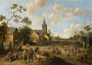 Dorfstrase Mit Reicher Figurenstaffage by Joost Cornelisz. Droochsloot
