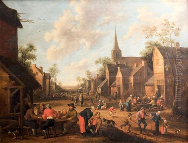 Heureuses Familles Et Jeux D'enfants Dans Un Village - view 1
