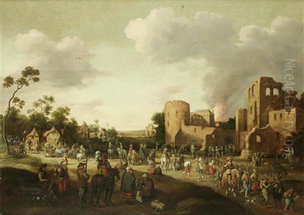 Militiamen Escorting People From A Besieged Town - view 1