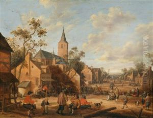 Dorfstrasse Mit Zahlreichen Personen